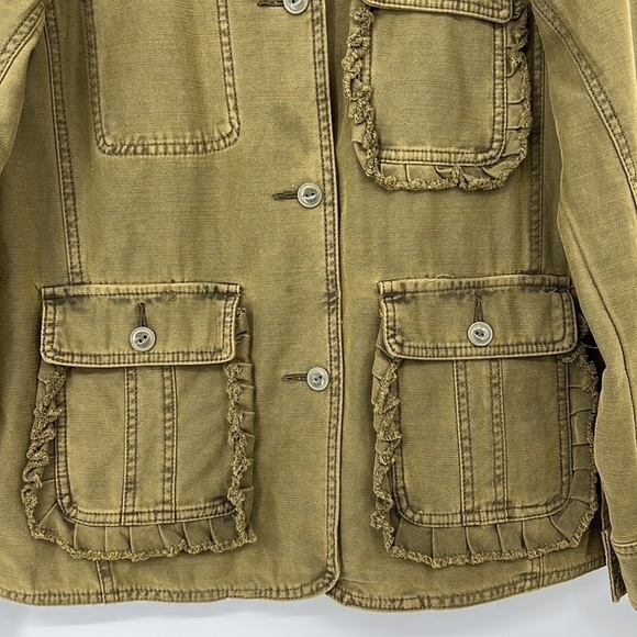 𝅺Anthropologie by anthropology Green gorp core Field Utility Jacket - Picture 6 of 10
